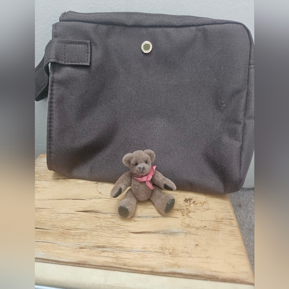 Vintage Handmade Miniature Brown Teddy Bear with Pink Bow. - Picture 2 of 3